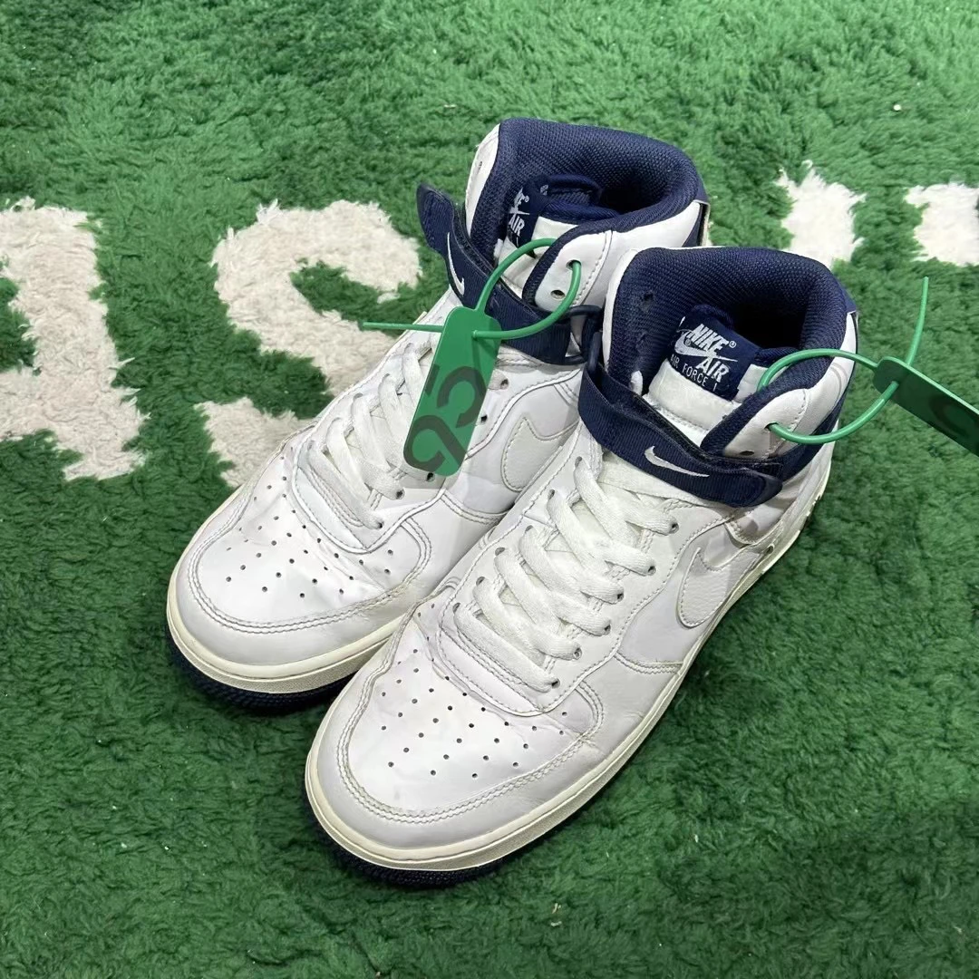 41码/ Nike Air Force 1 白蓝 高帮板鞋 公价1839