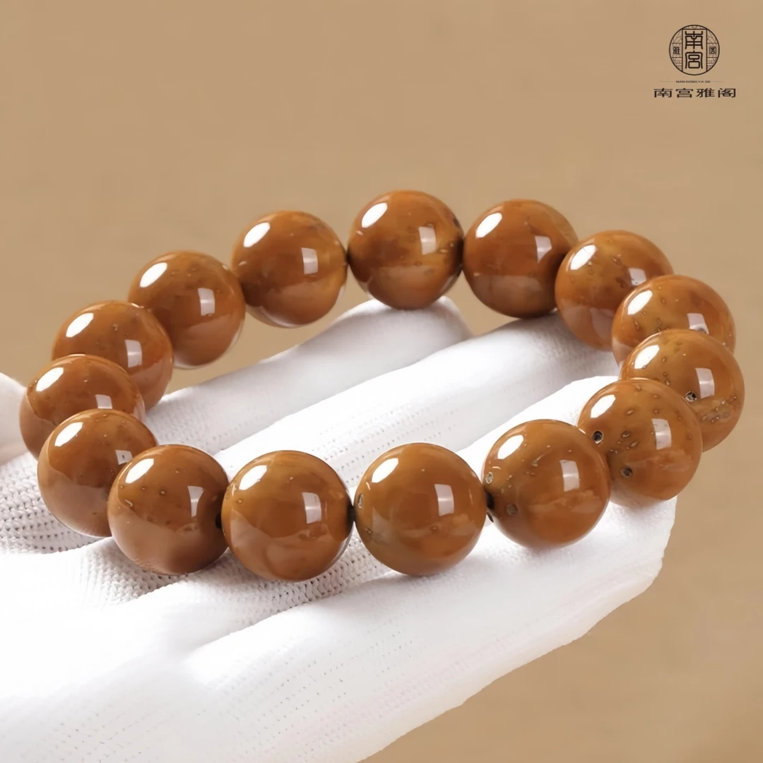 【南宫雅阁】1.4+紫金鼠正圆光珠A+品质棕点棕线少文玩高端紫金鼠