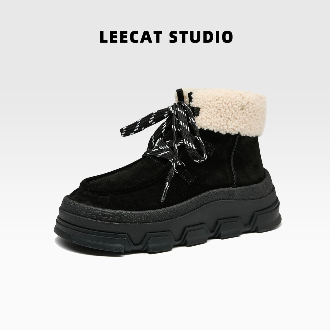 LeeCat Studio | 厚底雪地靴女款保暖加绒加厚棉鞋短筒靴W2480240