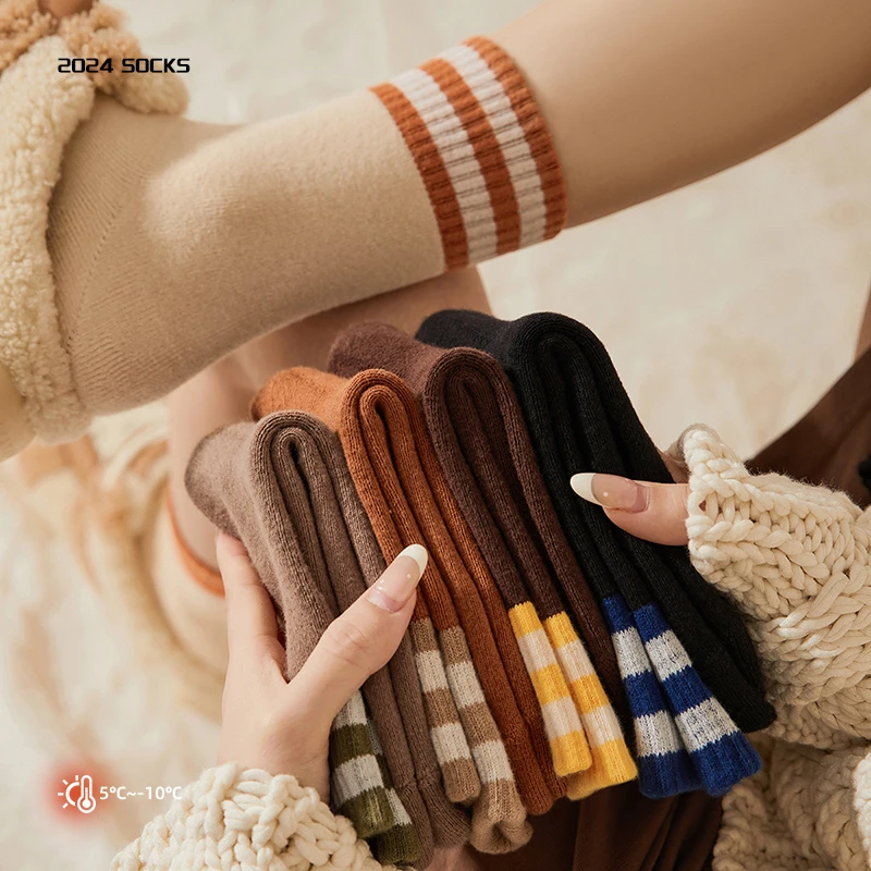 加厚毛圈袜子女秋冬季中筒棉袜抗菌防臭保暖女士棉袜