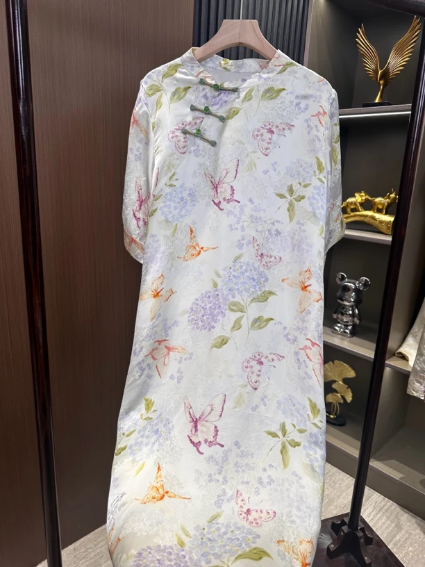 【蝶衣】新中式国风夏季立领女装连衣裙