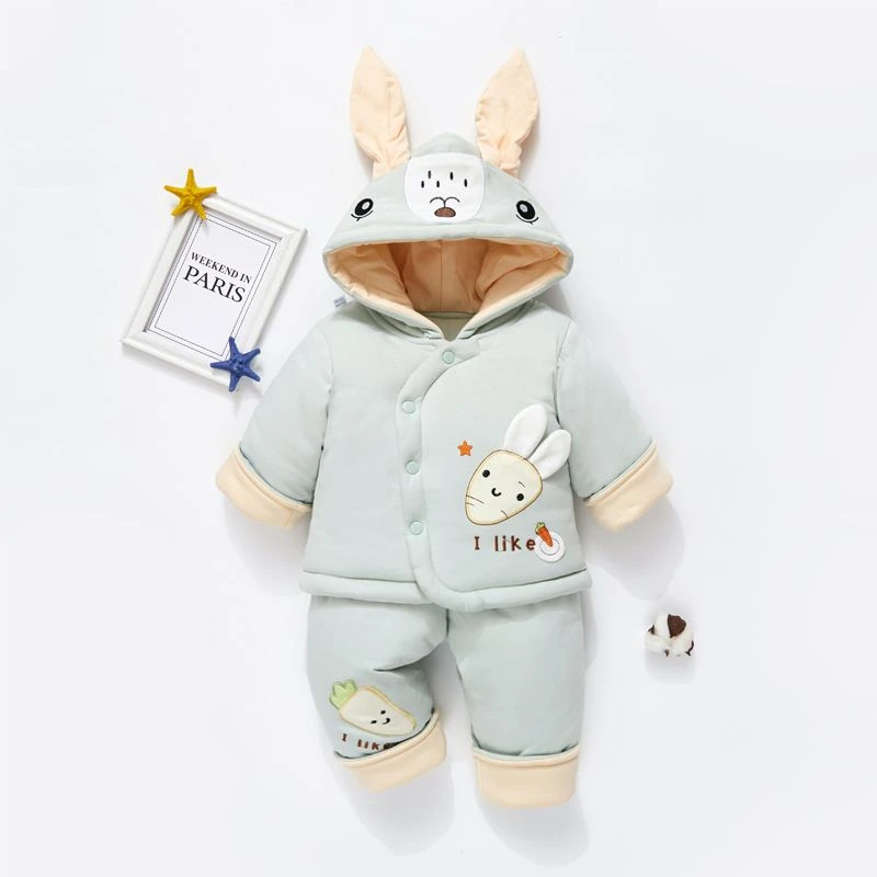 冬季婴儿棉服新生儿冬季棉衣套装衣服加棉外套男宝宝冬装加婴幼儿