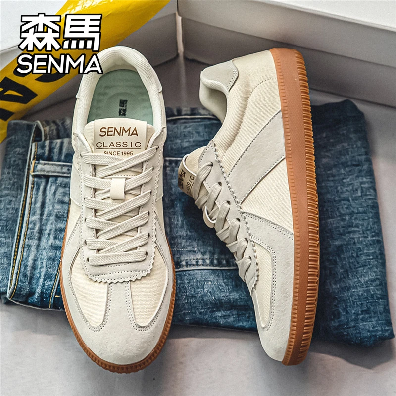 SENMA/森马德训男鞋春季潮牌透气百搭休闲阿甘板鞋运动软底小白鞋