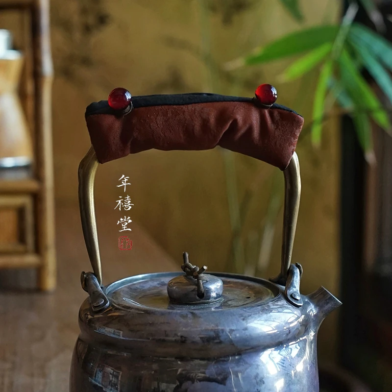 香云纱壶把套 防烫把手布 铁壶把手 煮茶隔热防烫布 包邮
