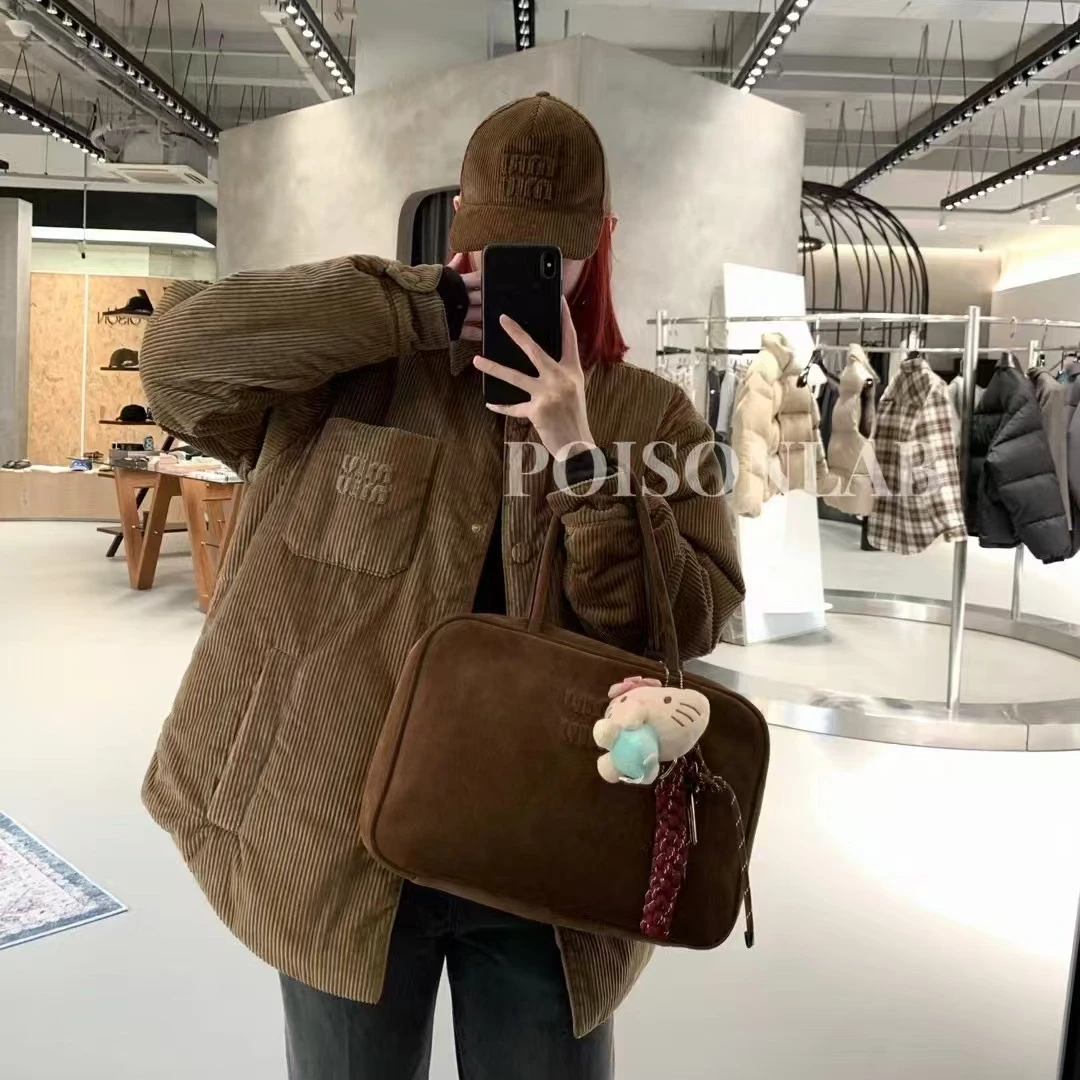 【杭州PoisonLab买手店】MIUMIU 缪缪 24秋冬焦糖色灯芯绒羽绒外套/