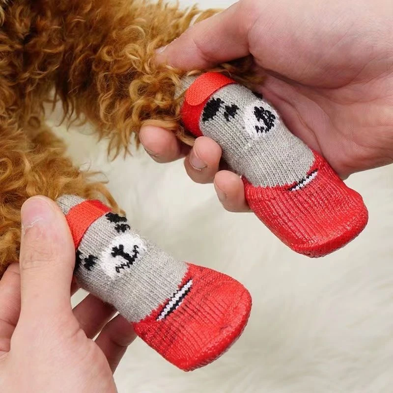 狗狗袜子泰迪防水小型犬秋冬季鞋子猫咪防抓脚套宠物护膝不掉鞋套