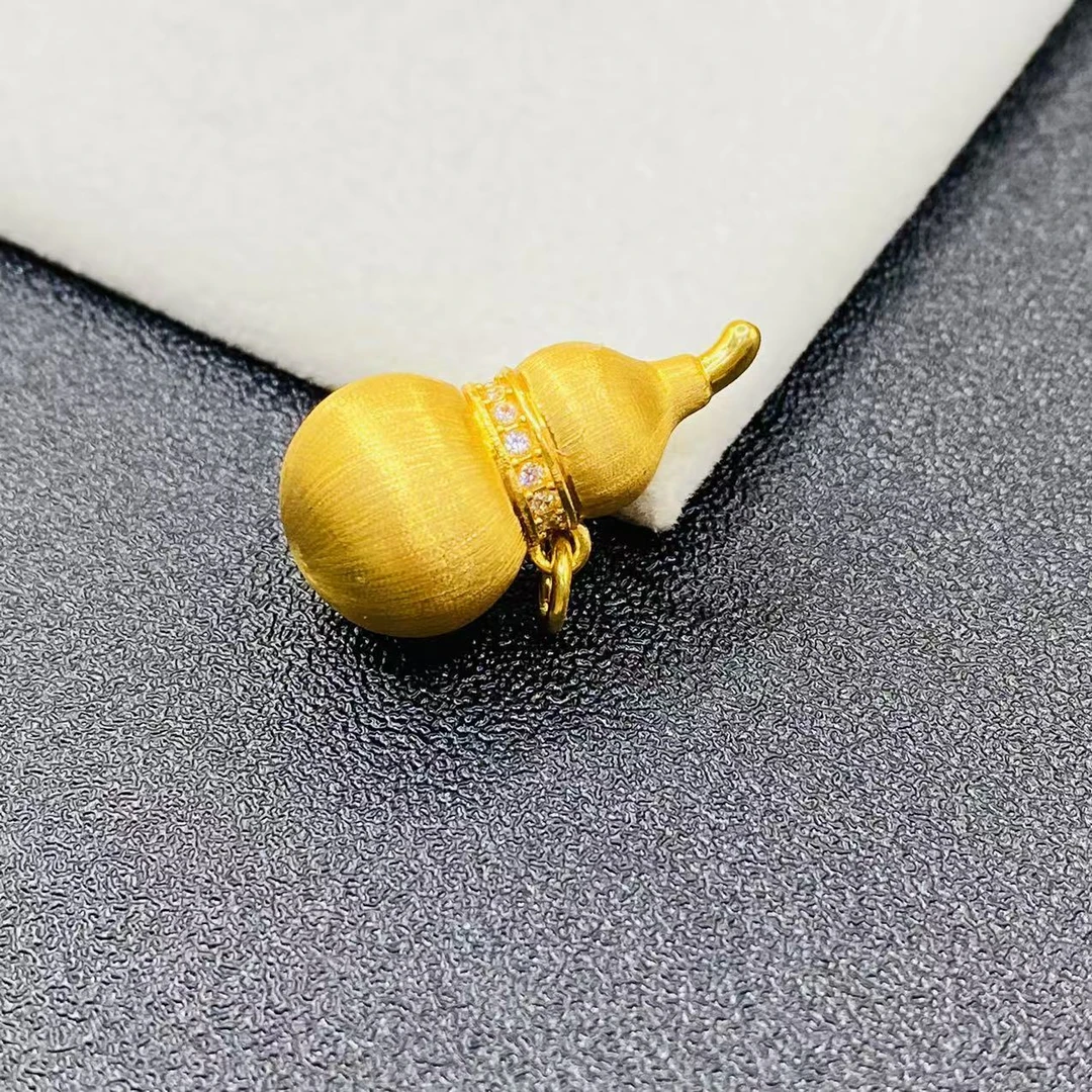 君诚汇珠宝18K金大版布契拉丝葫芦配件JHY