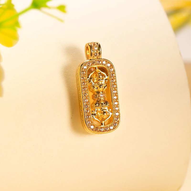 18k金金刚杵配件韦雪同款吊坠女款气质