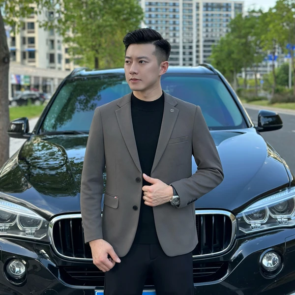 T&X/梯形男士春秋抗皱免熨简约休闲百搭显瘦西装西服外套0074