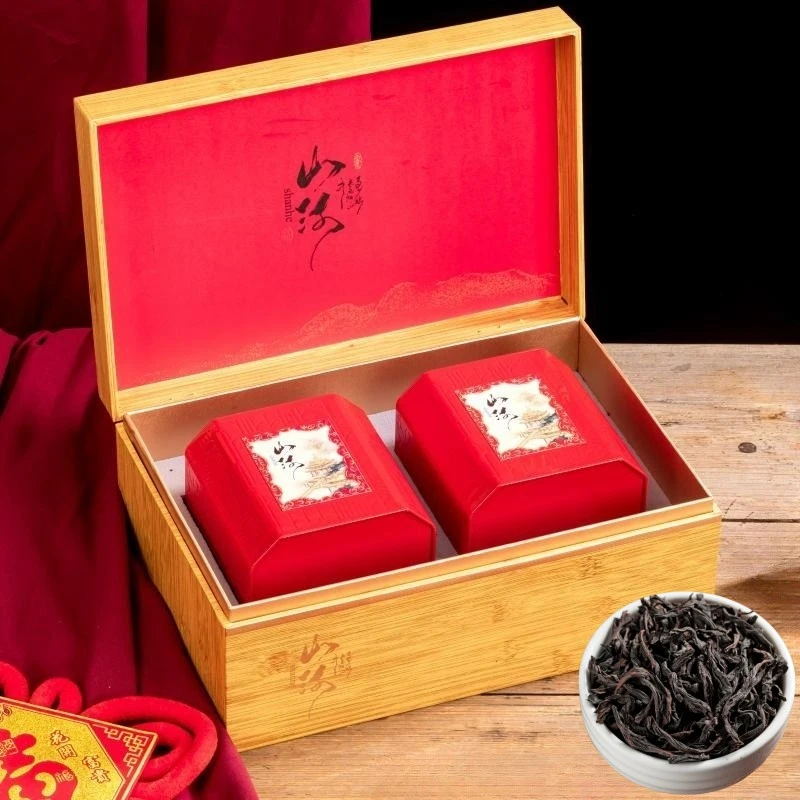 武夷山茶叶浓香大红袍罐装岩茶礼盒套装走亲戚过节送长辈送礼佳品