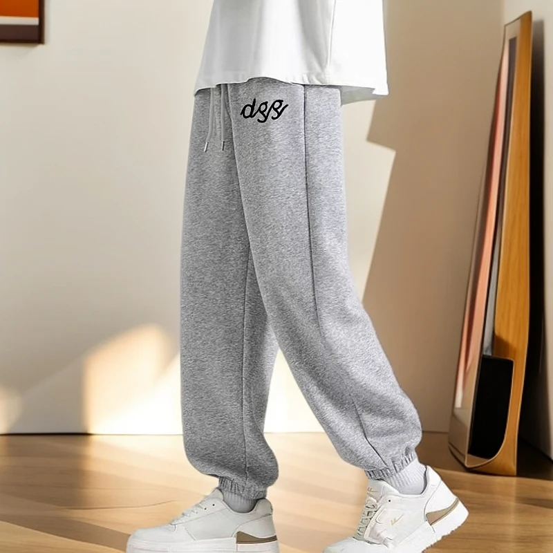 2-300斤加肥加大码港风男士春秋加绒运动休闲裤roora宽松显瘦卫裤