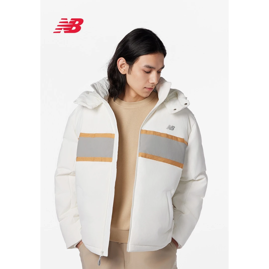 New Balance NB官方男款休闲百搭连帽运动防寒保暖羽绒服AMJ33341