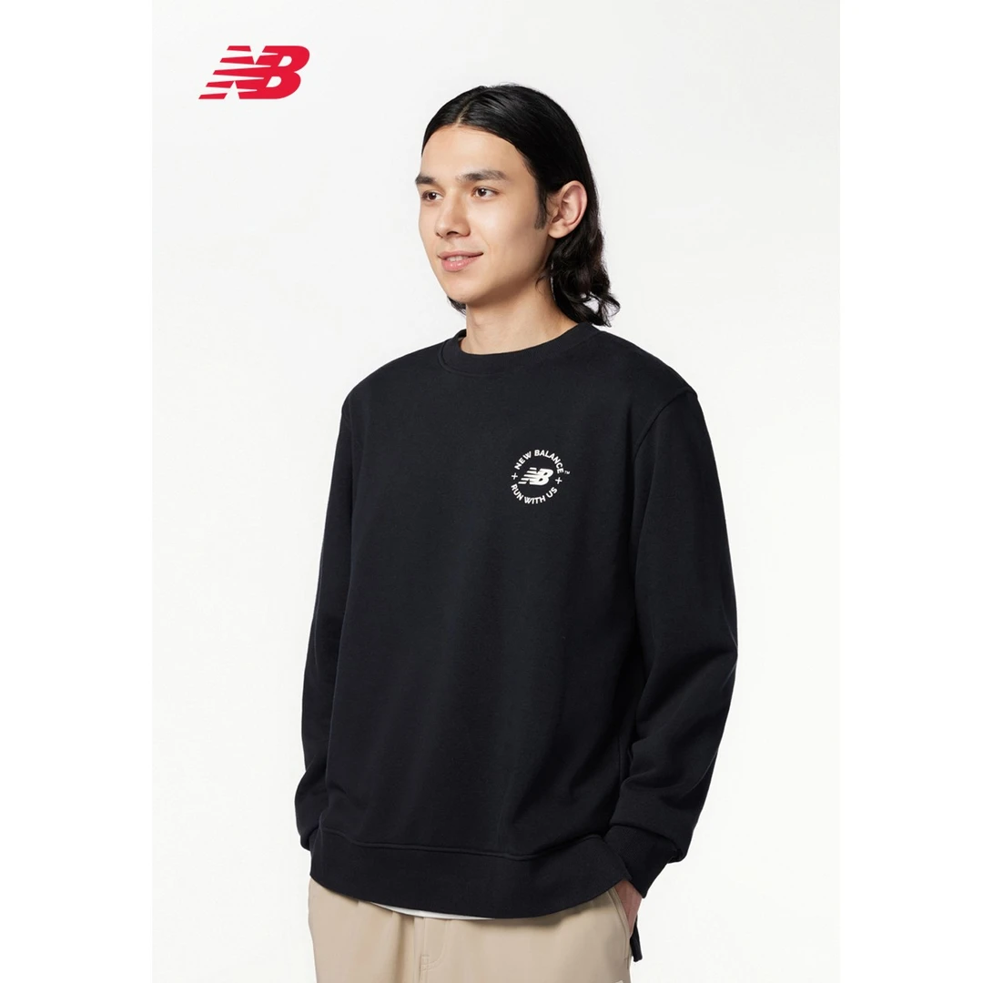 New Balance NB官方新款男款时尚百搭简约休闲圆领卫衣AMT33343