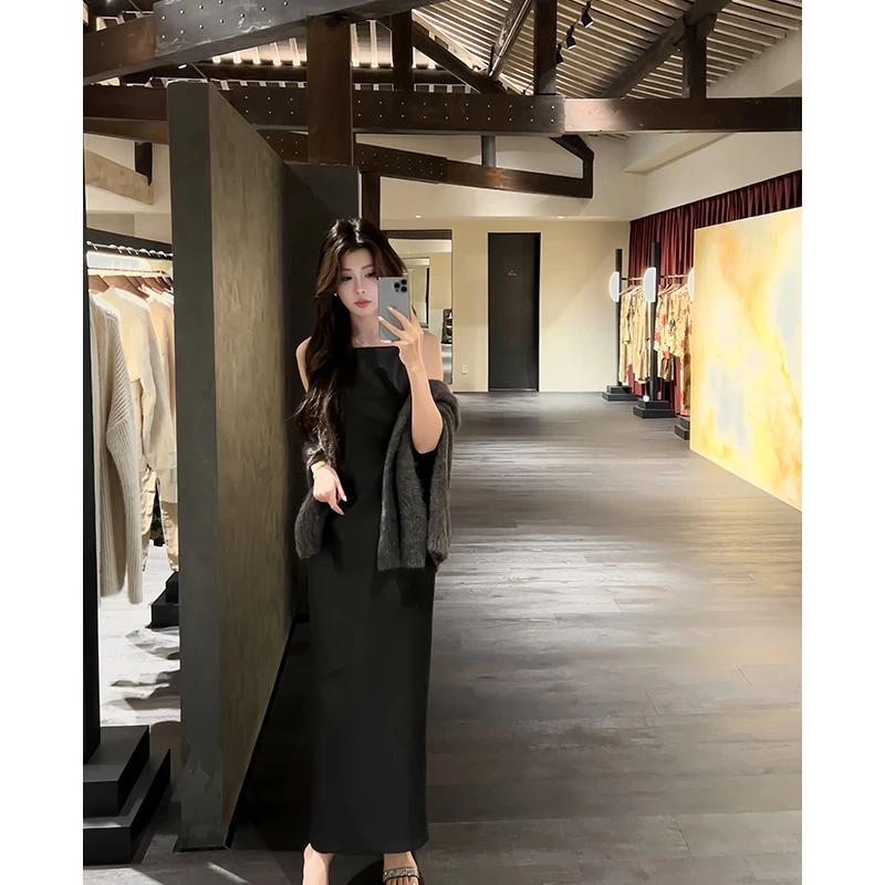 CUI CUI 崔崔【莱茵河畔】设计款连衣裙时尚气质修身开叉C023177