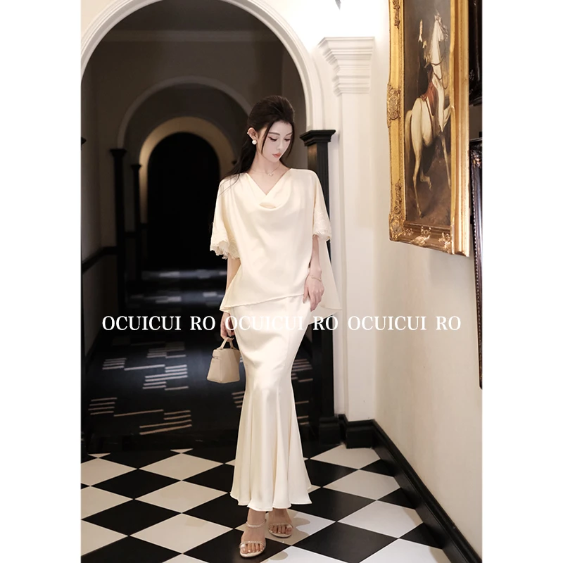 CUI CUI 崔崔【初见心动】设计款缎面气质时尚上衣/连衣裙C024162