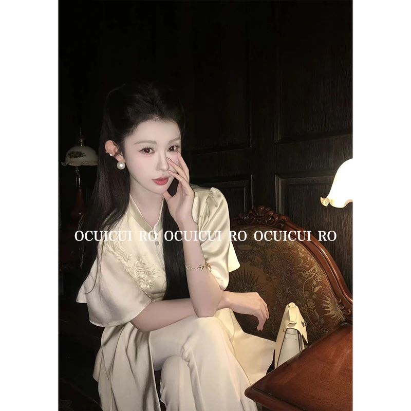 CUI CUI 崔崔【垂丝海棠】设计感贴花镂空时尚气质套装女C024297