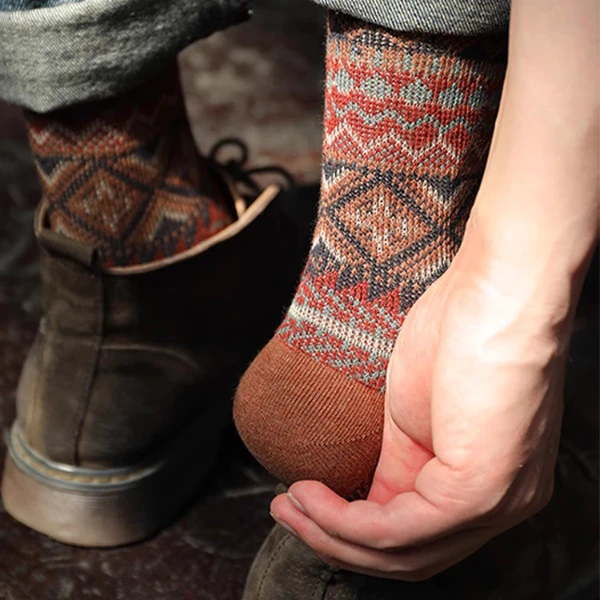 男士袜子日系复古工装个性情侣袜中筒潮流长袜ins潮民族风长筒袜