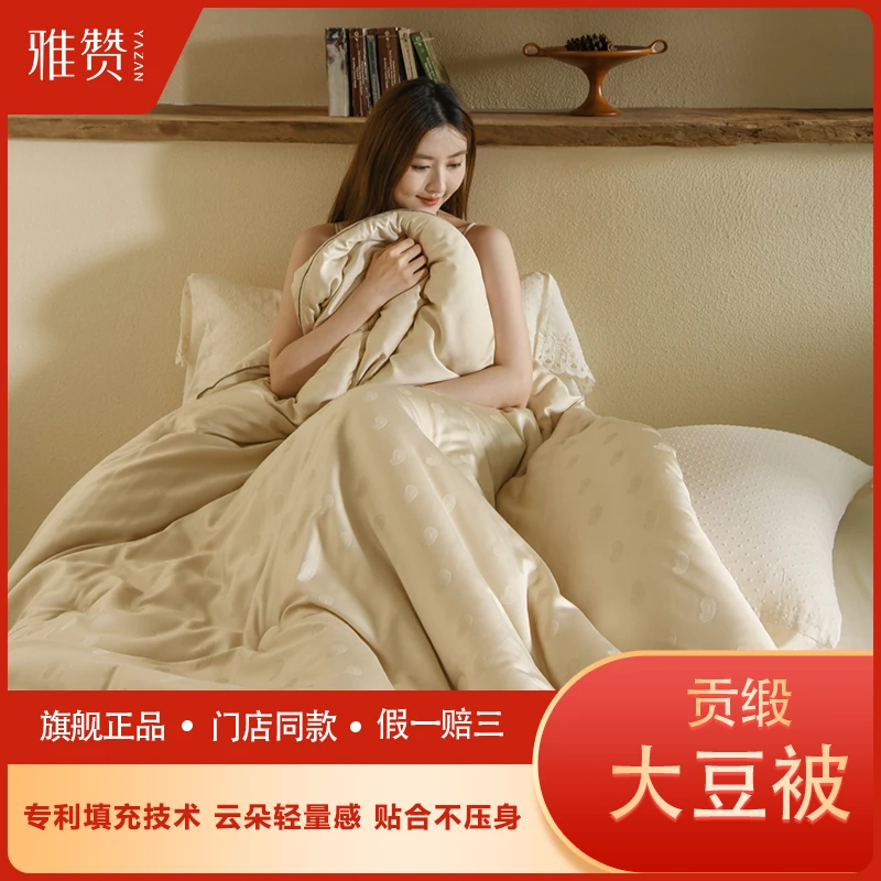 雅赞【冬被大豆被芯】纯色轻奢简约双人透气亲肤蓄热保暖轻盈被芯