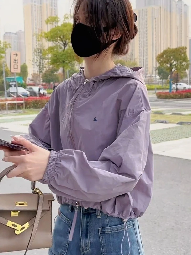夏季新款防晒衣女短款休闲外套小个子上衣薄款防紫外线百搭防晒服