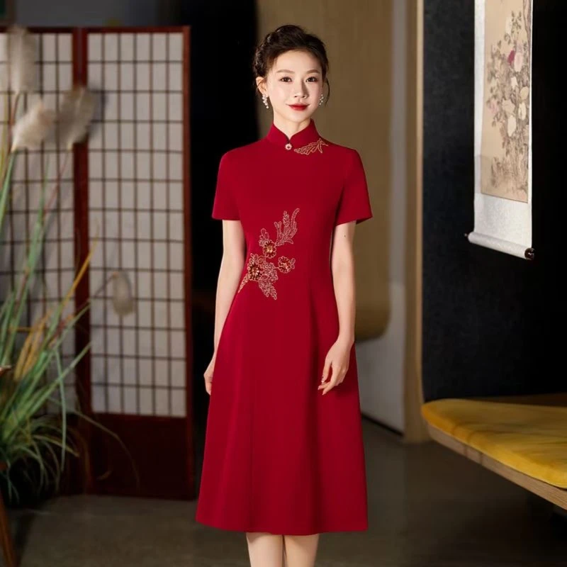 【喜妈妈囍婆婆】吴苏织匠 常熟新中式高端旗袍婚宴会大气手工礼服2