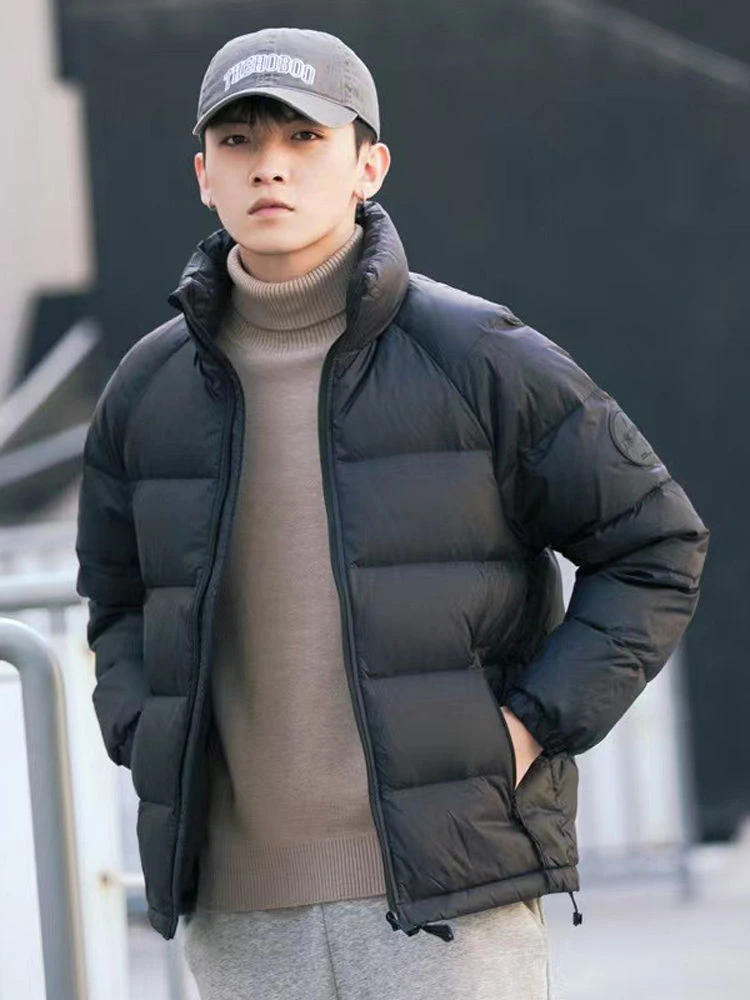 雅鹿轻薄鸭绒羽绒服男冬季加绒加厚保暖外套休闲宽松防寒面包服羽