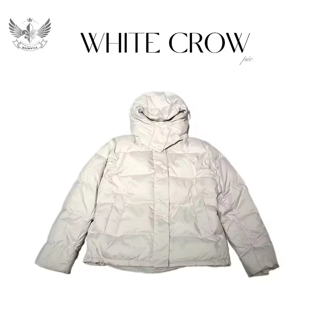 白乌鸦【冬日运动】连帽可拆卸羽绒服外套时尚百搭54721