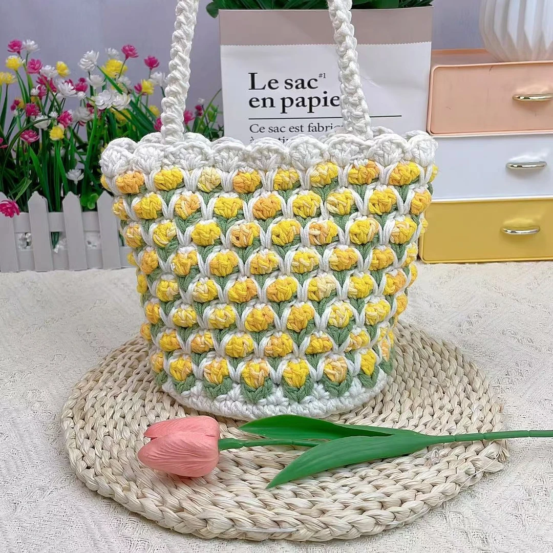 小米渣手工推荐郁金香手工编织diy手工钩针材料包