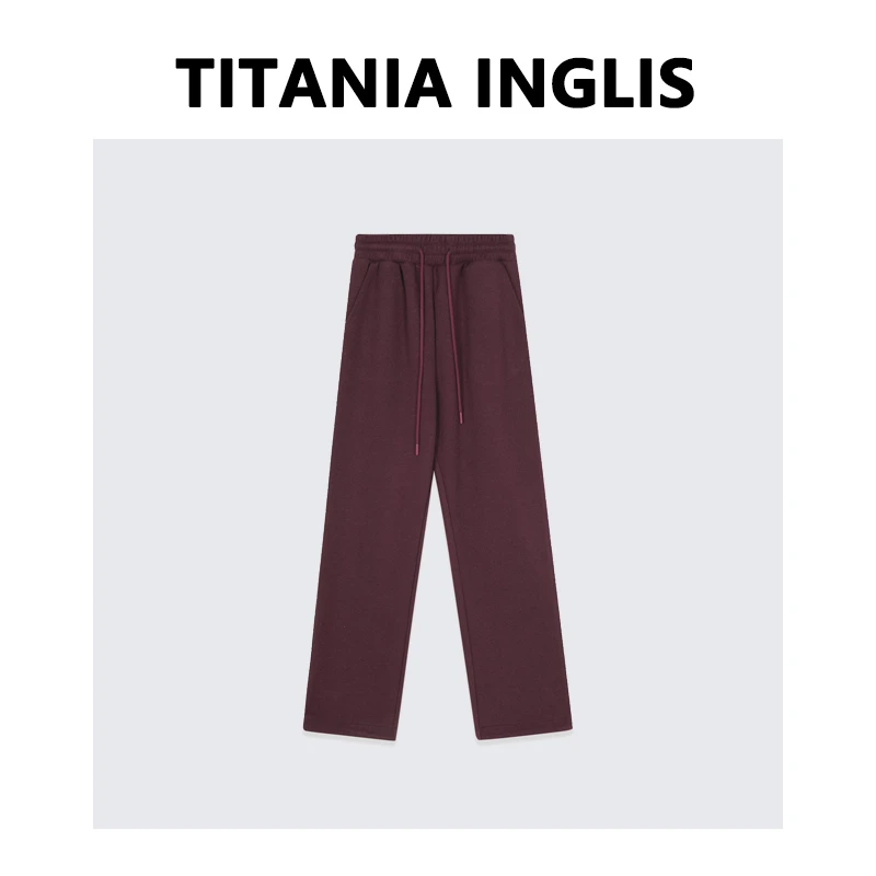 TITANIA INGLIS休闲裤子女秋款直筒宽松卫裤加绒百搭束脚运动5070