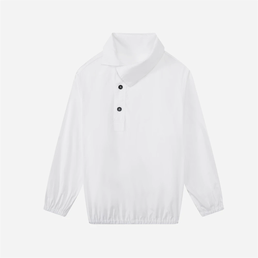 TITANIA INGLIS秋冬纯棉打底内搭白色衬衫女春秋衬衣上衣外套6016