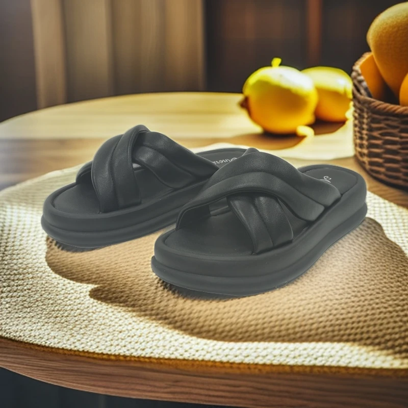 XY  云朵拖踩屎感低跟一字凉拖  007