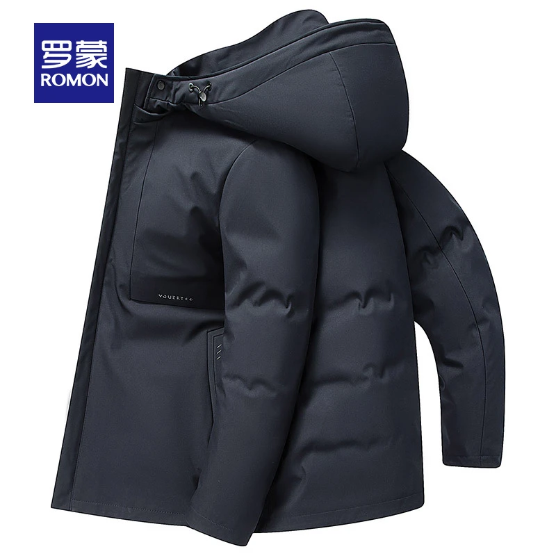 【鹅绒一衣五穿】罗蒙男士短款连帽羽绒服秋冬可拆卸内胆保暖外套
