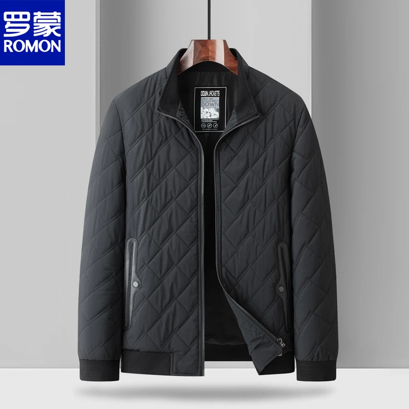 【30桑蚕丝】罗蒙男士保暖桑蚕丝棉服23新款商务立领棉服男