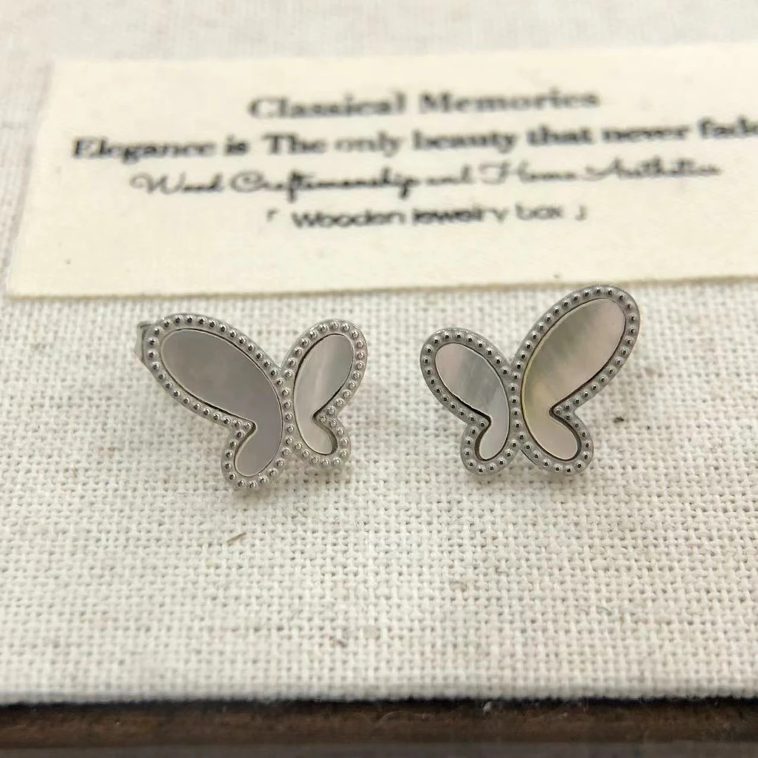 合金耳饰 （懂你韩饰）气质小众蝴蝶耳钉