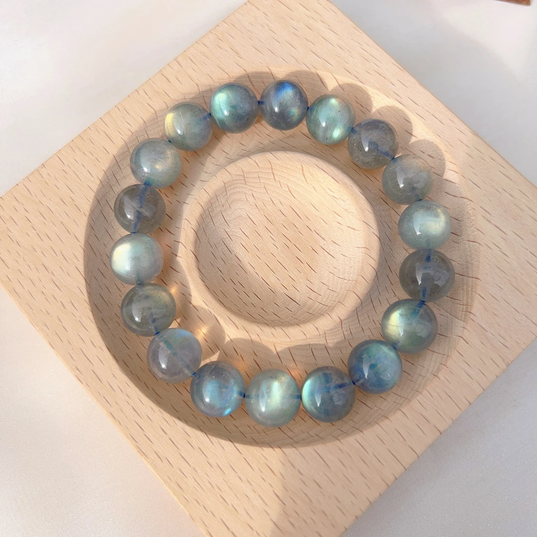 天然灰月光手链女 7A透体拉长石手串闺蜜同款多样性发一件