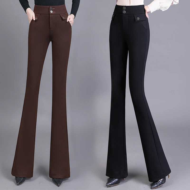 女微喇裤时尚微喇叭裤2025年秋冬新款高腰显瘦显高毛呢长裤百搭