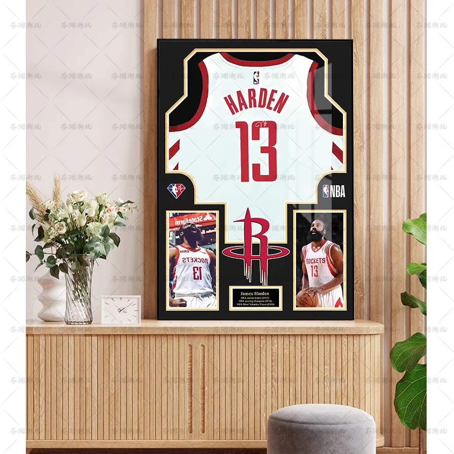【哈登大全】球衣装饰画nba篮球星客厅卧室书房装饰潮玩精品足球星！