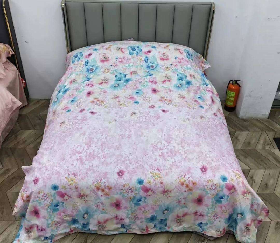 【铭哥家】全棉磨毛亲肤透气加厚大板印花可机洗水洗单被套-洛樱花