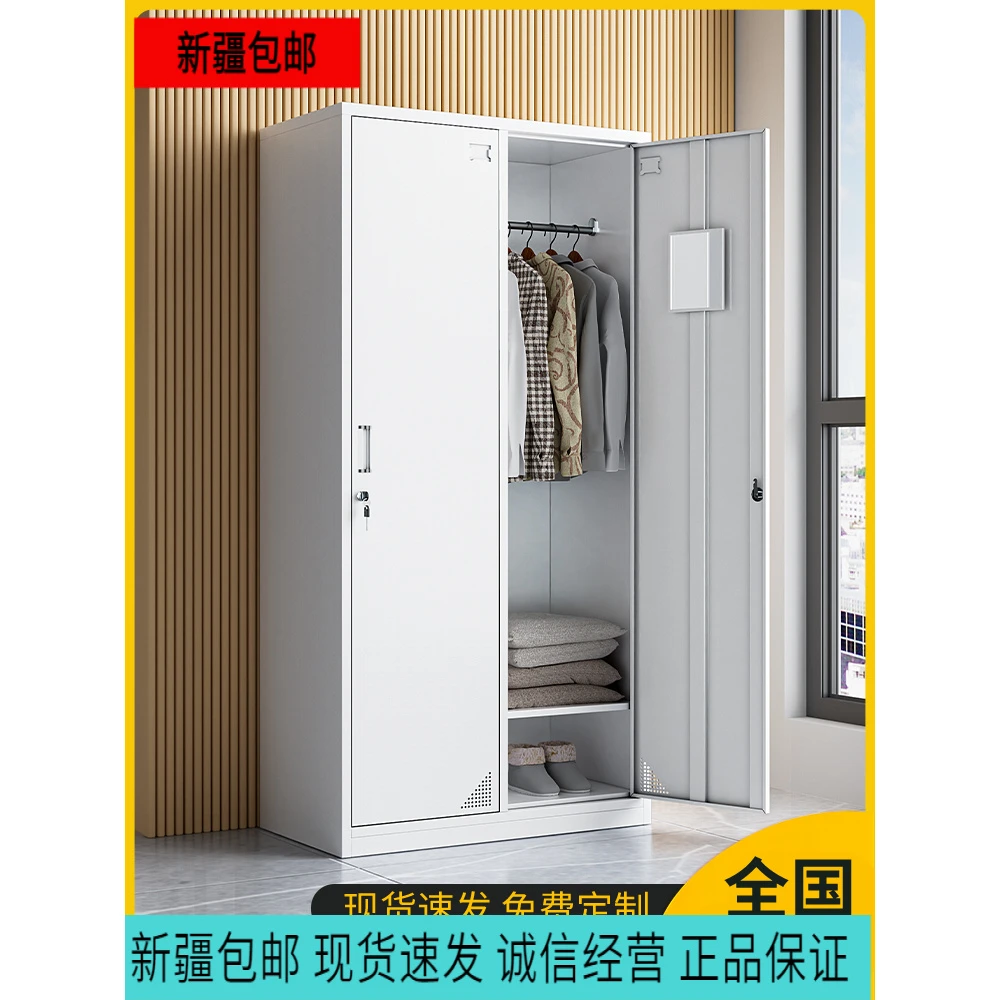 新疆包邮钢制新款二门更衣柜员工铁皮储物柜工厂员工学校宿舍家用