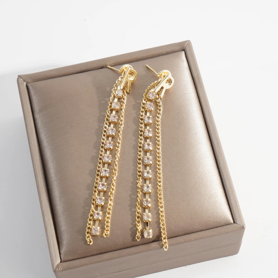 铜合金耳饰 气质轻奢时尚简约手工百搭长款个性耳饰女N1060