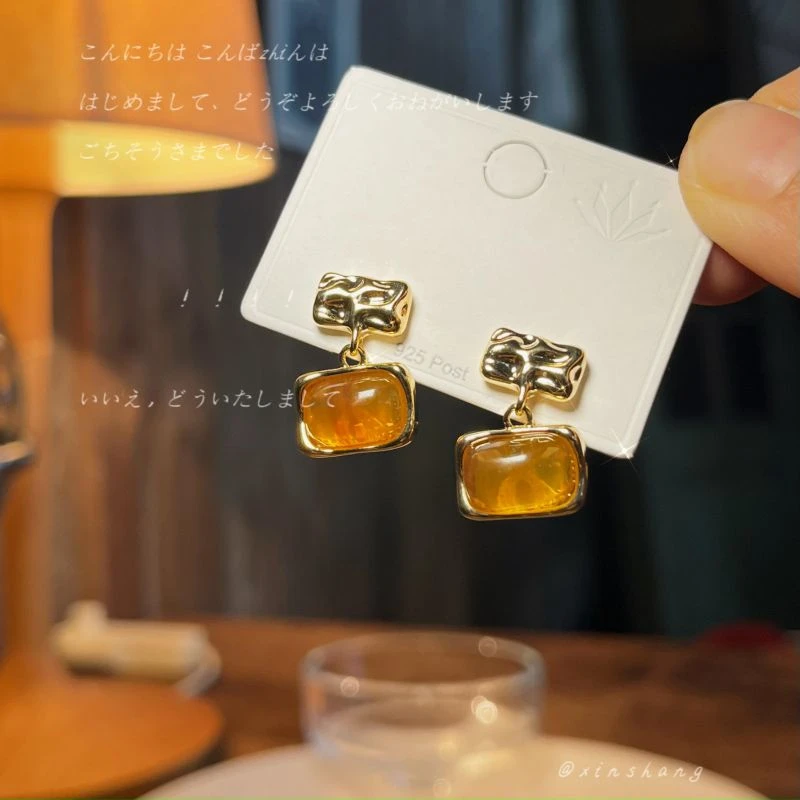 铜合金耳饰 【布拉德】复古美拉德耳钉轻奢时尚耳饰小众设计耳环