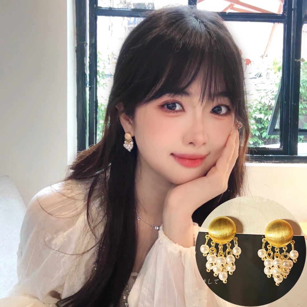 铜合金耳饰 【西西里岛】法式复古时尚耳环轻奢气质精致耳饰手工