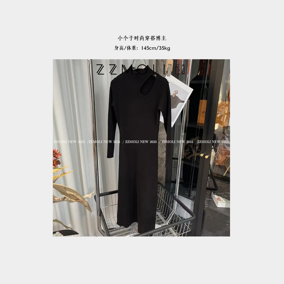 【ZZMOLI】小个子秋冬气质针织打底裙女轻奢赫本风连衣裙ZBQ78081