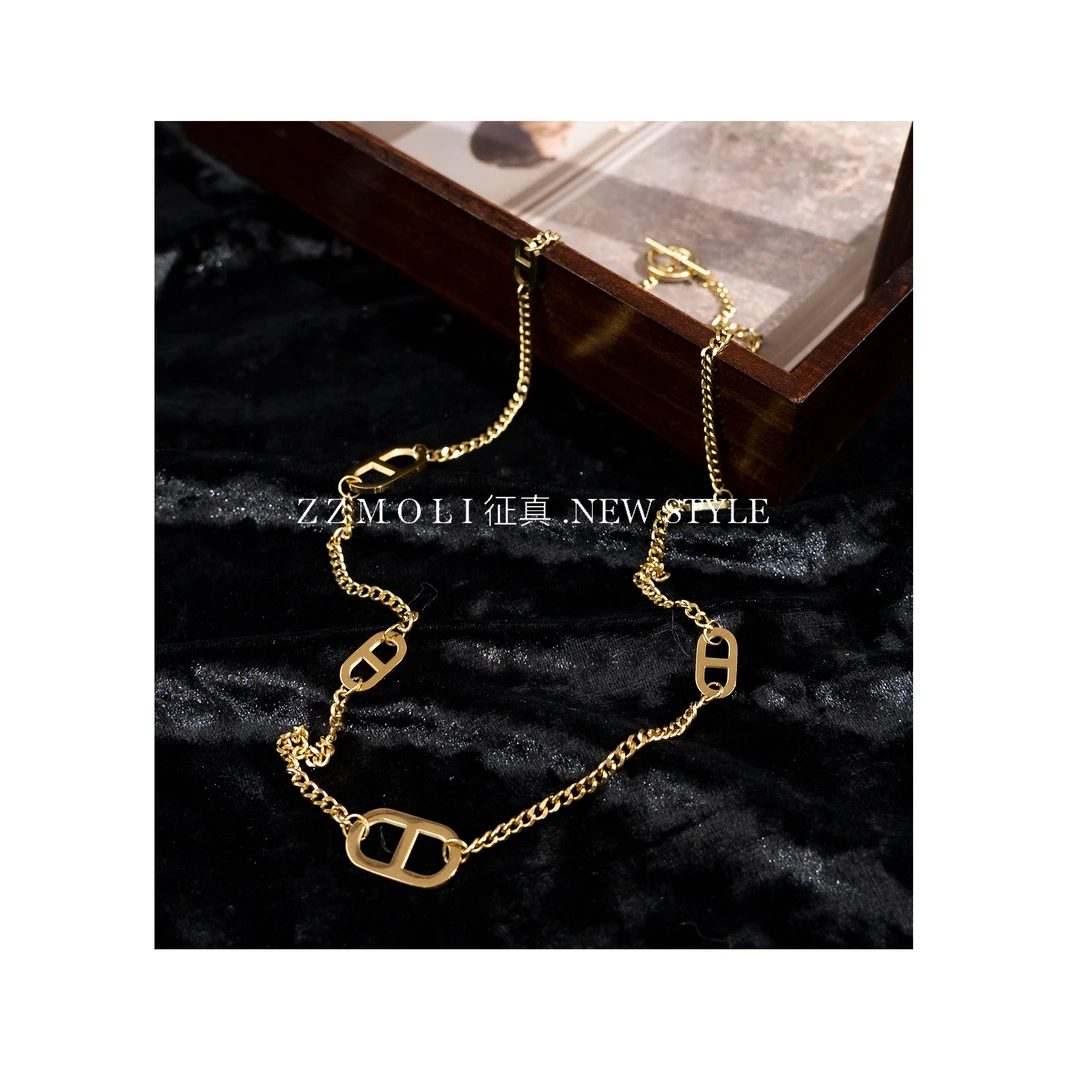 合金项链 长款猪鼻时尚项链女士小众百搭轻奢链子 ZBP8978