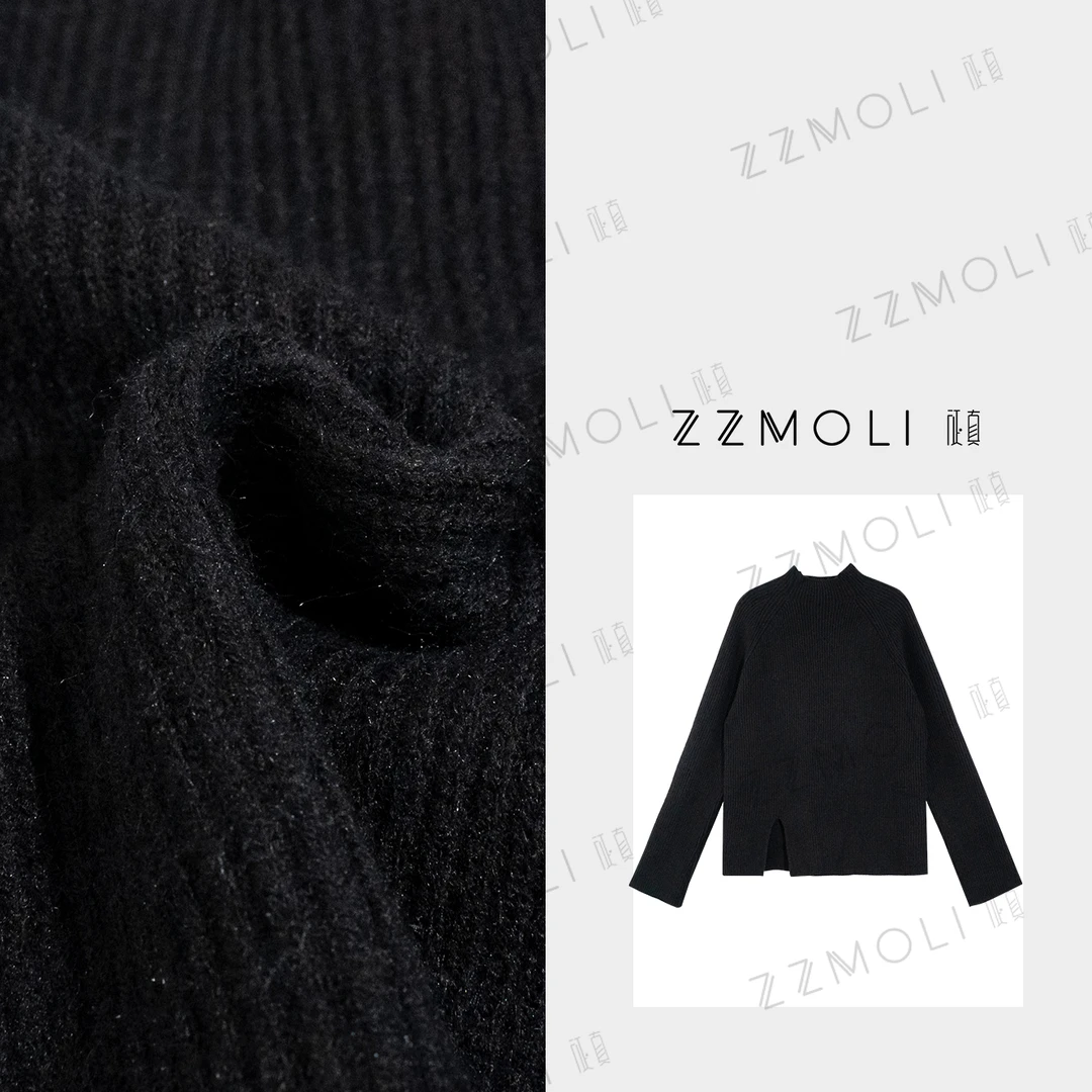 ZZMOLI小个子设计感半高领毛衣女装新款长袖打底针织上衣ZBY79093