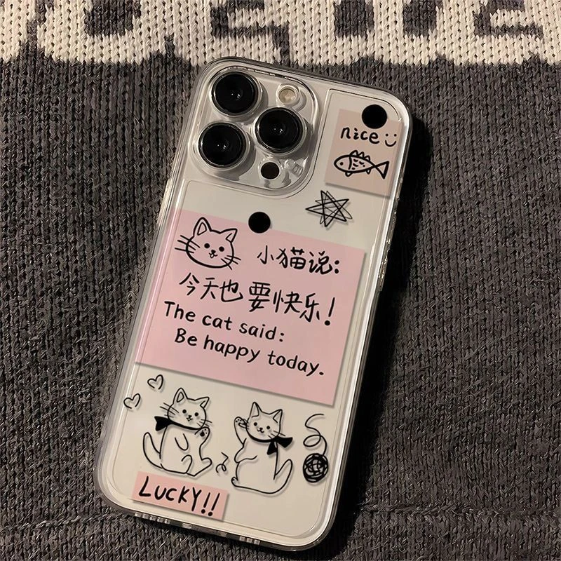 幸运猫咪苹果15手机壳iPhone14ProMax女13/12/11/xr/8p防摔7全包X