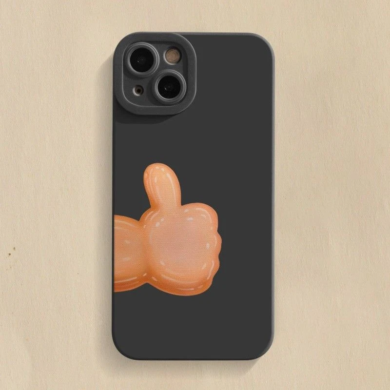 大拇指苹果15promax手机壳iPhone14新款13硅胶12简约11软壳x女7/8