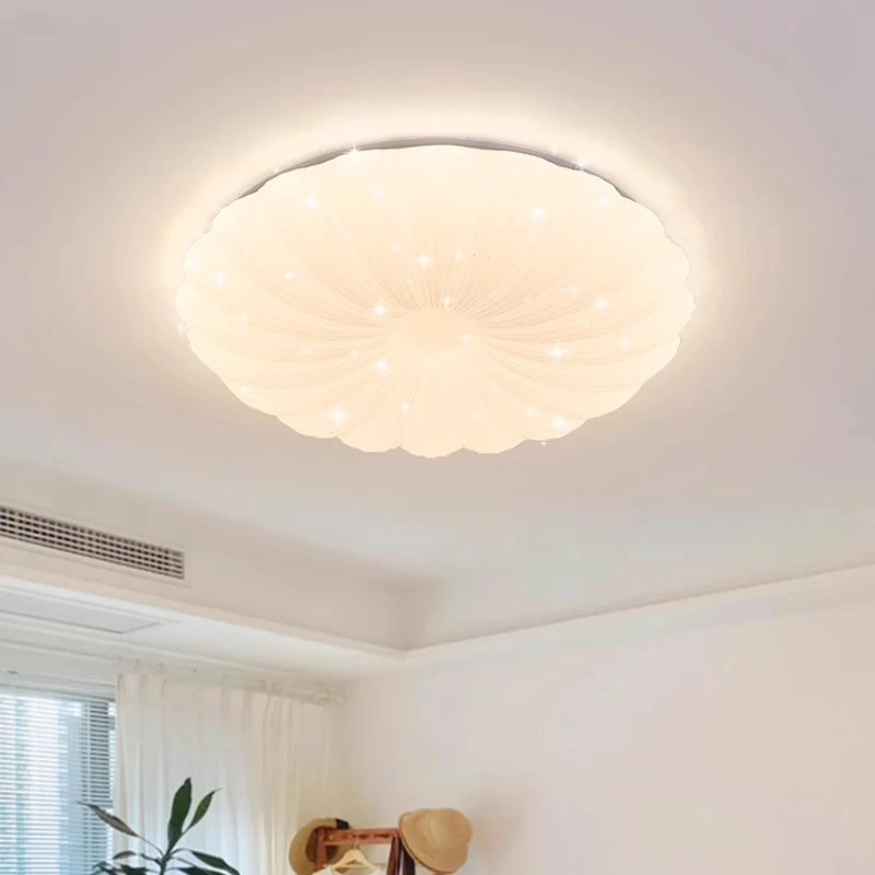 网红贝壳卧室吸顶灯现代简约奶油风灯具北欧温馨浪漫公主房主卧灯