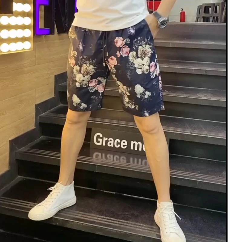 男士夏季时尚潮流短裤沙滩裤时尚印花短裤8068