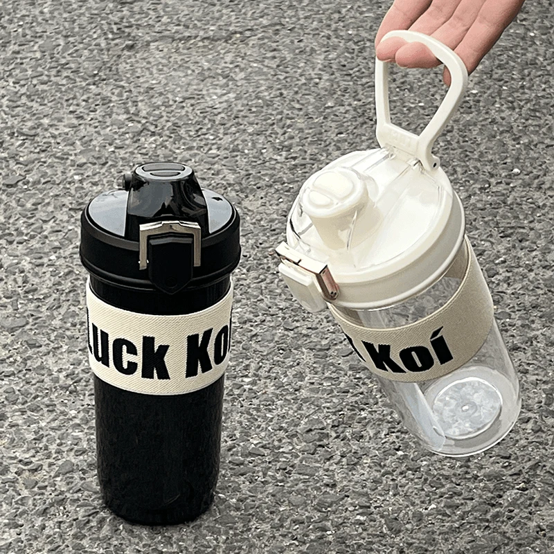 夏天高颜值明星大容量水杯带吸管男生情侣运动水杯女新款2023成人