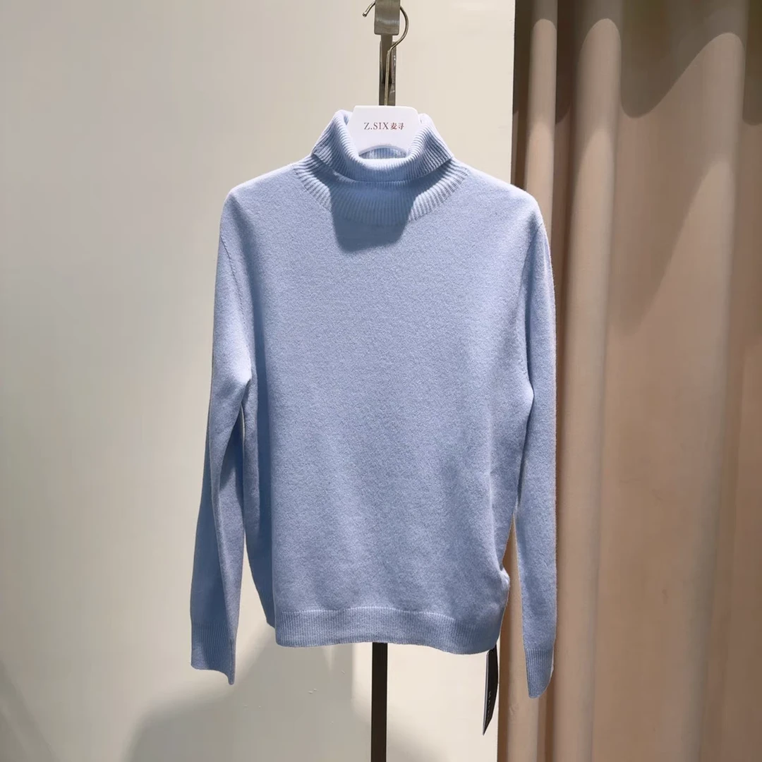 麦寻MYTYQ001冬季新款绵羊毛高领轻柔仅手洗小衫纯色宽松显瘦显白